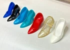 Vtg Barbie Closed Toe Heel LOT 7 Singles Black Red Navy Blue Aqua Clear White NM