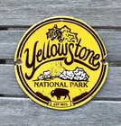 VINTAGE 6" YELLOWSTONE NATIONAL PARK PORCELAIN GAS MOTOR OIL PUMP STATION SIGN