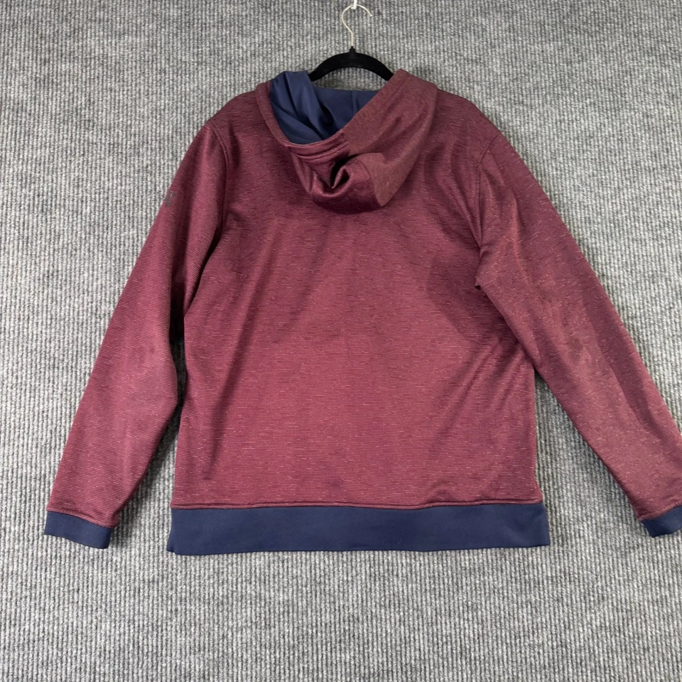 Under Armour Hombres L ColdGear Sudadera con Capucha Pullover Granate Entrenamiento Atlético Sudadera Foto 3 de 4