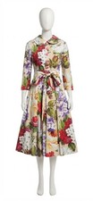 Dolce & Gabbana Midi Shirt Dress Chest 41cm Length 104cm Floral Print