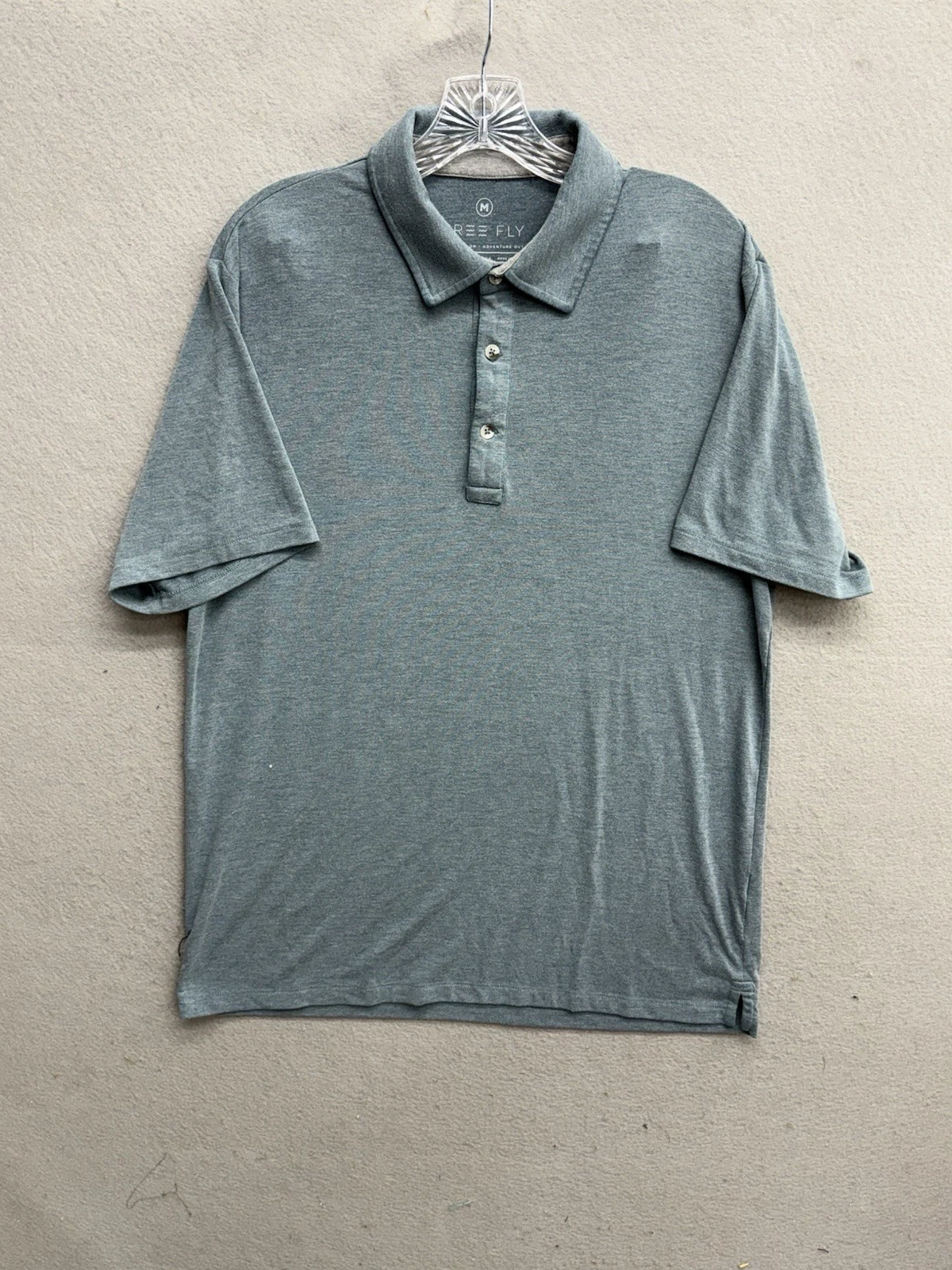 Free Fly Polo Shirt Mens Medium Blue Performance Bamboo Stretch Golf Outdoor