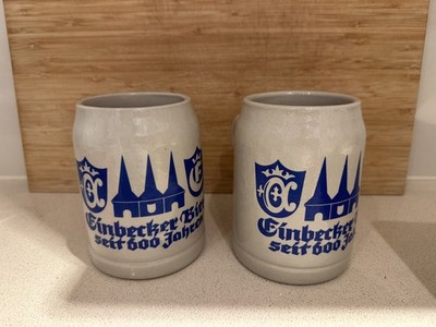 Einbecker Bier Stein Seit 600 Vintage Set Of 2 