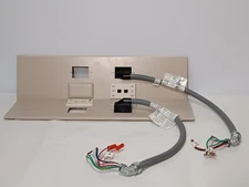 Lot of 2: Office Furnishings System Panel Assys w/ 1-Gang Jack Plates, Conduits