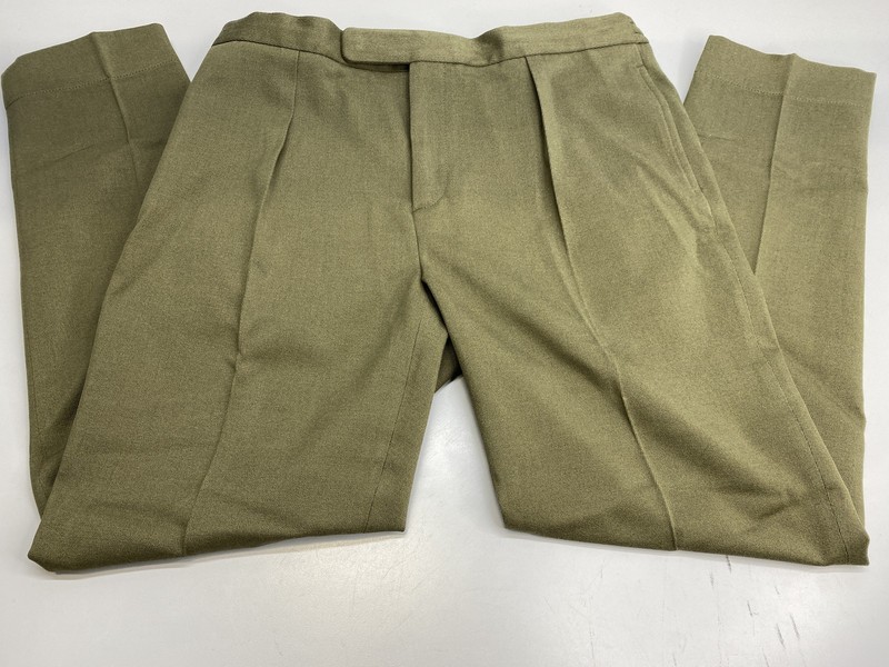 Ralph Lauren Purple Brand Dress Pant Olive Green Size 38 Dvis Flat Front Cotton