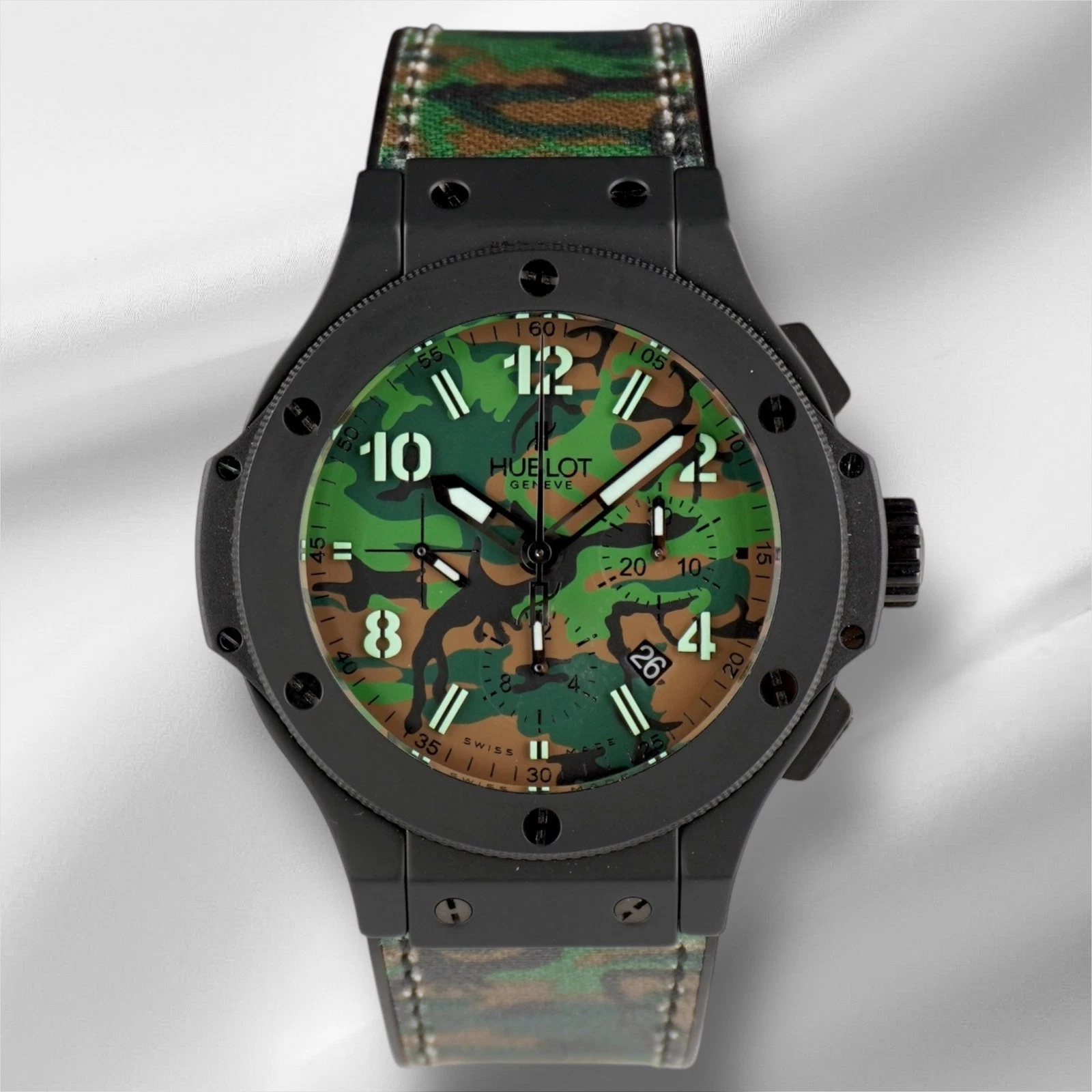Hublot — Hublot 44mm Big Bang Commando Jungle Camouflage Rubber Strap Watch 301.C1.8610NR