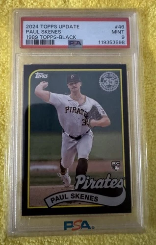 2024 Topps Update #46 1989 Topps Black #198/299 Paul Skenes #89US-46 PSA 9