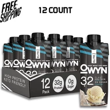 (12 Pack) OWYN Pro Elite Protein Shake, Vanilla, 32g 100% Vegan Delicious
