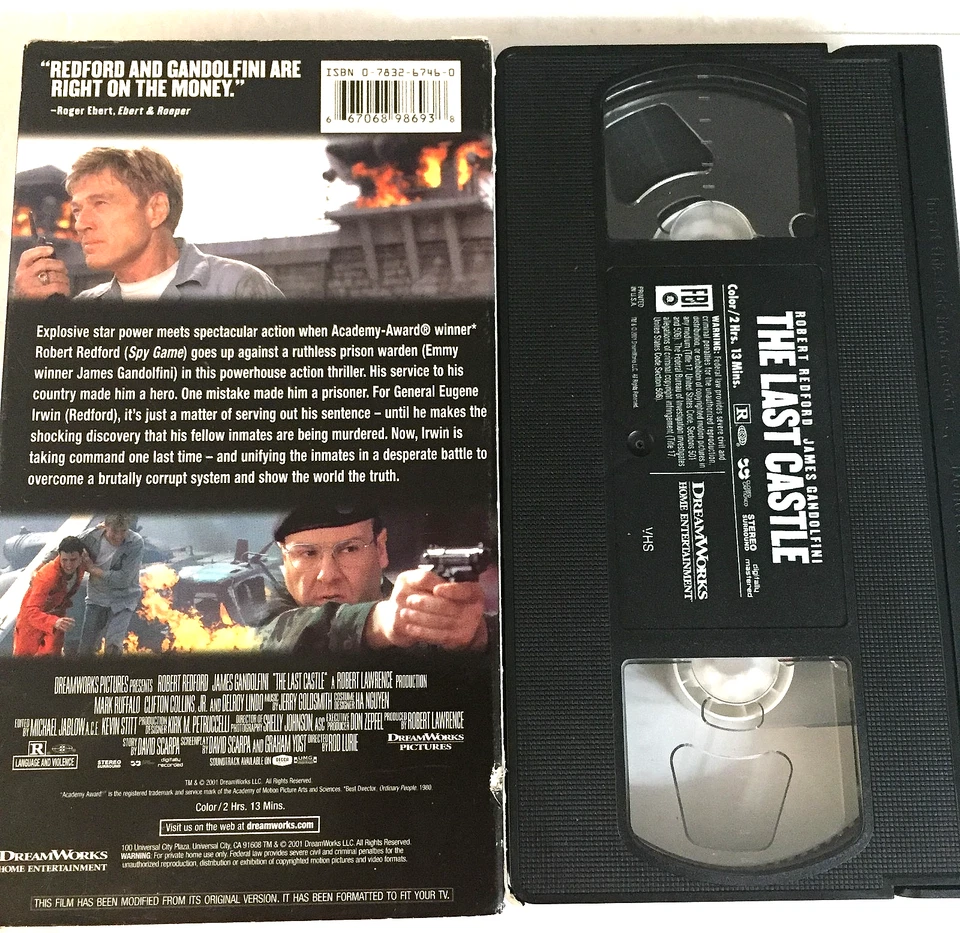 The Last Castle Robert Redford VHS Tape - Ships Free with Tracking - Image 2 of 2
