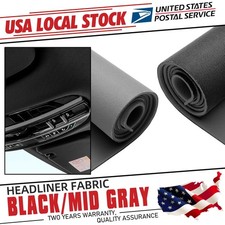 Black Gray Flat Knit Headliner Fabric Foam Backed for Car Roof Liner Repair