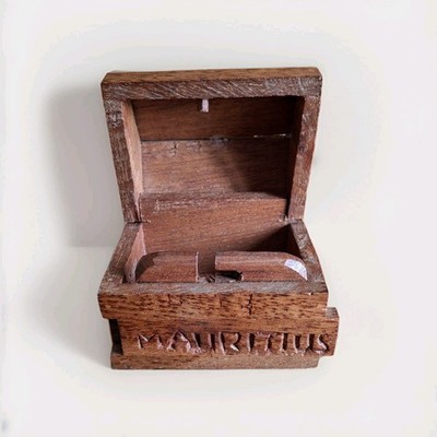 Kleines Trick Kästchen, Holz, Dodo, Vintage, Handmade, Sammlerstück