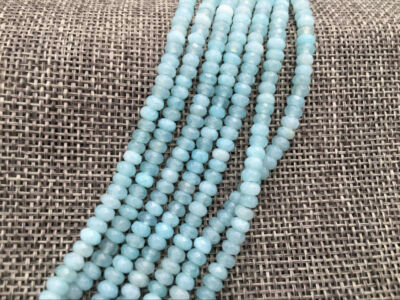 Fine 2x4mm Light Blue Brazilian Aquamarine Gemstone Abacus Loose - Foto 2