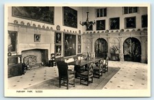  POSTCARD PARHAM PARK SUSEX BLACK AND WHITE INTERIOR UNPOSTED