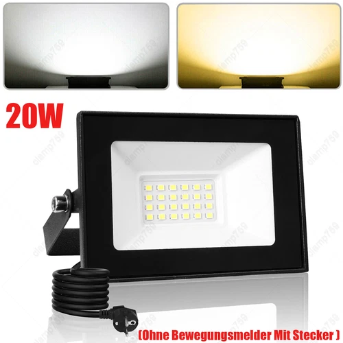 LED Fluter Stecker Außen Strahler Arbeitsleuchte Baustrahler Scheinwerfer Garten - Bild 63 von 251