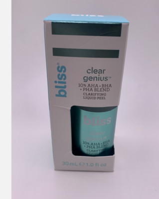 1- Bliss Clear Genius 10% AHA + BHA + PHA Blend Clarifying Liquid Peel PN