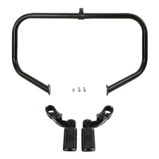 Black Highway Engine Guard Crash Bar & Foot Pegs Fit For Harley Road Glide 09-24