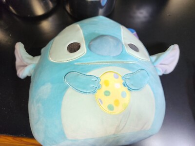 Disney 10  Squishmallow Blue STITCH Holding An Easter Egg 2022 10 Inch
