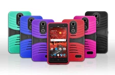 Armor Kickstand Rugged Shock Proof Hard Soft Case Cover For Cricket ZTE Phones