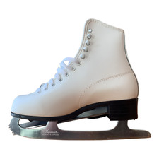 Vintage Imperial White Figure Ice Skates Women's Size 5 Tempered Hardened Blade