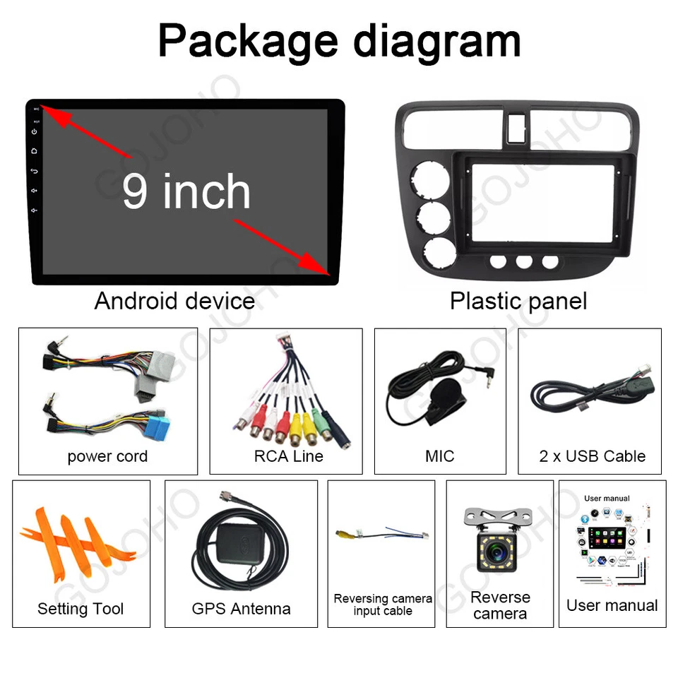 64GB For 2000-2007 Honda Civic Apple CarPlay Android 13 Car Stereo BT Navi Radio - Image 4 of 4