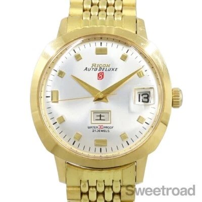 Ricoh Montre-Bracelet Homme Classique 37 mm Argent Jour/Date 21 Bijoux 1960 - Photo 1/4