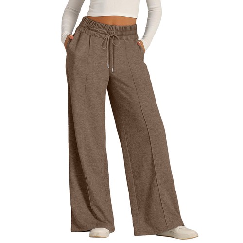 Women Pants Oversized Wide Leg Lightweight Pants Sweatpants Elastic Drawstring - Picture 21 of 27