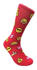Emoji Socks Smiley's Design Socks Smile Smiley Fun Novelty Size 10-13 Red