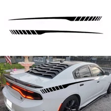 2Pcs Sport Glossy Black Rear Panel Stripes Decal Vinyl Sticker For Dodge Charger