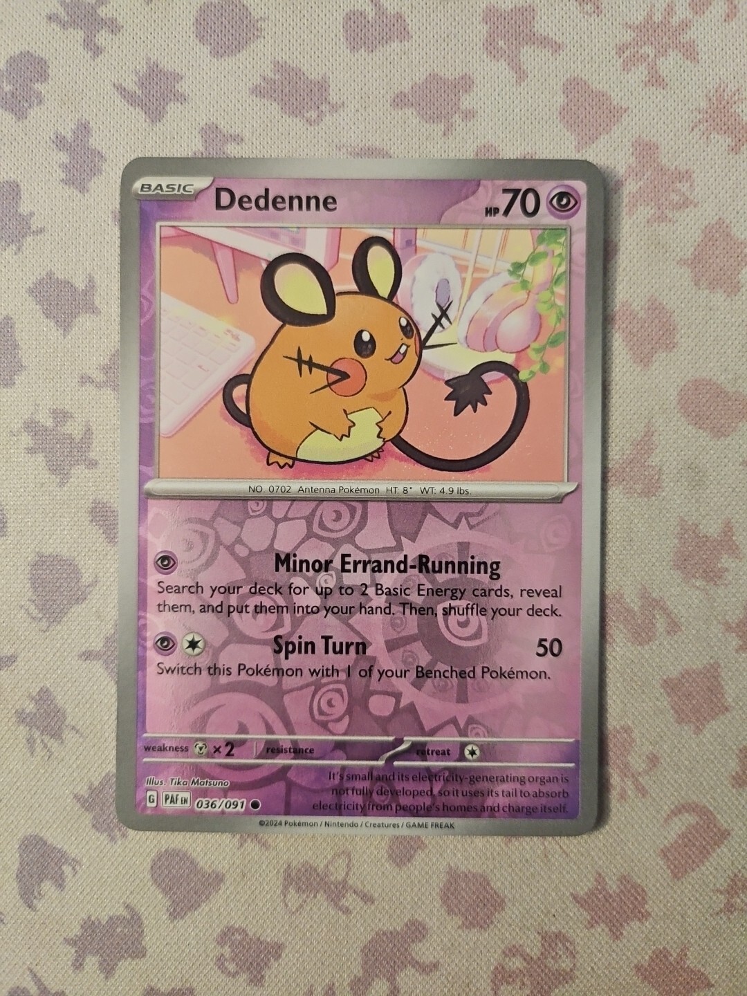 Dedenne 36/91 - Pokemon Paldean Fates - Reverse Holo - NM