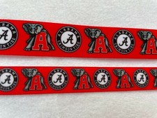 Alabama Elefantes Rojo Negro Grosgrain Cinta 5/8" 7/8" Rollo Marea