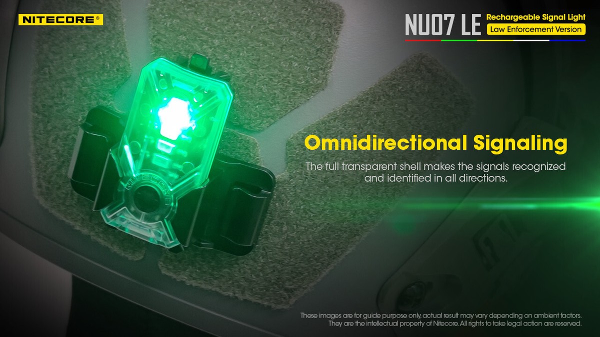 Lampe Signal Multi-couleurs NITECORE NU06-LE – Blanc/bleu/vert/rouge – Rechargeable USB-C – Pour Running