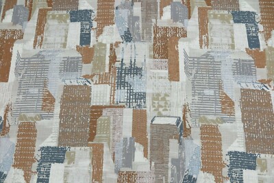 JANE CHURCHILL VORHANGSTOFF DESIGN ''Cityscape'' 6 METER KUPFER 100% LEINEN
