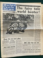 Vintage Motor Cycle News Paper Rare Jul 1968 Ducati Aermacchi Agostini Dutch TT