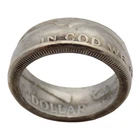 VINTAGE 1958 SILVER SIZE:10 HALF DOLLAR COIN ART 8.5MM RING 10.1GR #3231