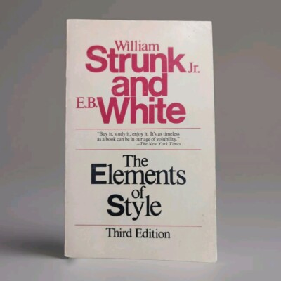 Vintage 1979 Elements of Style Third Edition William Strunk Jr and E B White