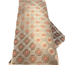 St. Patrick Men's Tie Hanky Set Beige Orange Melon Microfiber 3.5" Wide