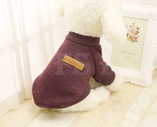 CUTE PET DOG WARM JUMPER SWEATER CLOTHES PUPPY CAT KNITWEAR KNITTED COAT WINTER - Picture 11 of 23