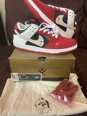 BRAND NEW - Nike Dunk Low SB Custom x Warren Lotas Jason Voorhees Size 9 X/1000