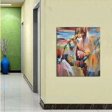 LMOP1092L 100% handmade painted abstract color girl oil painting art on canvas