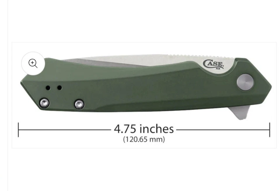 Case Cutlery Kinzua Pocket Knife Framelock OD Green Aluminum Folding S35VN 64671 - Image 4 of 4
