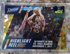 2017 Prestige Donovan Mitchell Highlight Reel Cracked Ice Rc Gold /10 Utah Jazz
