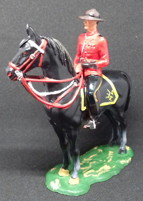 Elastolin – Officier Romain à Cheval (bouclier Or Et Noir) – Figurine Vintage