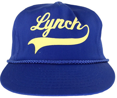 Vtg NOS 1980s Lynch Livestock Cap Strap Back Trucker Hat Pork Packing Farm Hog