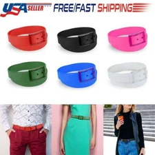Adjustable Cut to Fit Rubber Plastic Jelly Silicone Casual Belt With Buckle USA