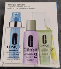 CLINIQUE Derm Pro Solutions for Pores  Uneven Texture 4pc Set NIB