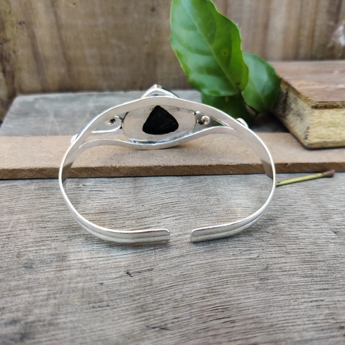 Nice Seraphinite Gemstone Bangle 925 Sterling Silver Wedding Gift Handmade Item - Picture 4 of 6