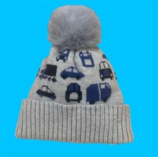 NWT Hat beanie kids Fur Pom-Pom warm Winter boys girls Toddlers Gift
