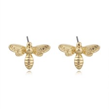 Gold Plated Bee Stud Cute Earrings