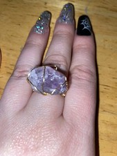 Irregular Natural Amethyst Handmade Wire Ring