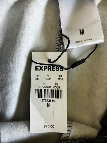 Men’s Express Sweat Pants Gray Size M Stretchy Waistband Q6 - Picture 8 of 8