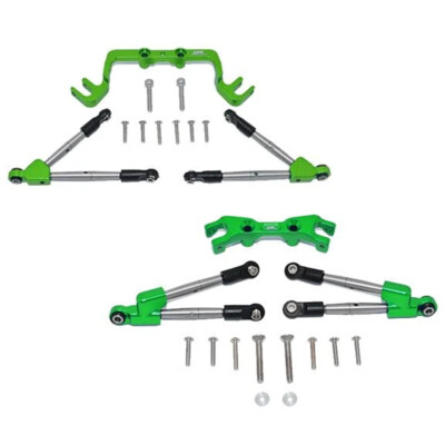 GPM Aluminum Front & Rear Tie Rods w/ Stabilizer Green : Traxxas Hoss 4x4 VXL